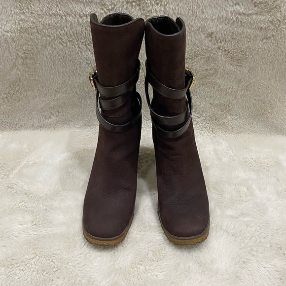 Tory Burch Women’s Valcuna Jamie Brown Suede Boots - Picture 2 of 9